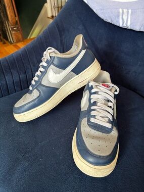 Nike Low-Top Sneakers in Navy and Light Gray with White Swoosh